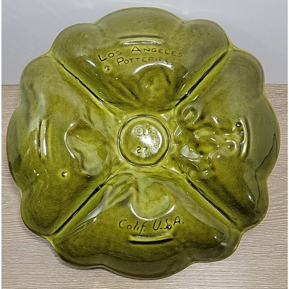 Los Angeles Pottery Tray Mid-Century Divided Tray Pottery Vegetable Dish VTG - Picture 8 of 12